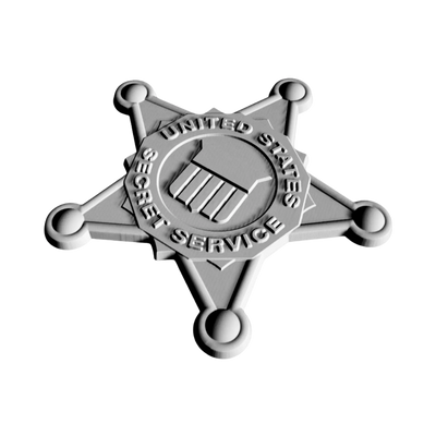 U.S. Secret Service Patch detail view, ready for 3D printing and CNC routing