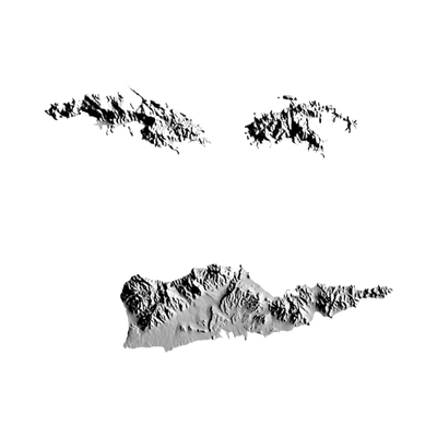 U.S. Virgin Islands Terrain Map STL file for 3D printing and CNC routing, LightBurn and Vectric ready