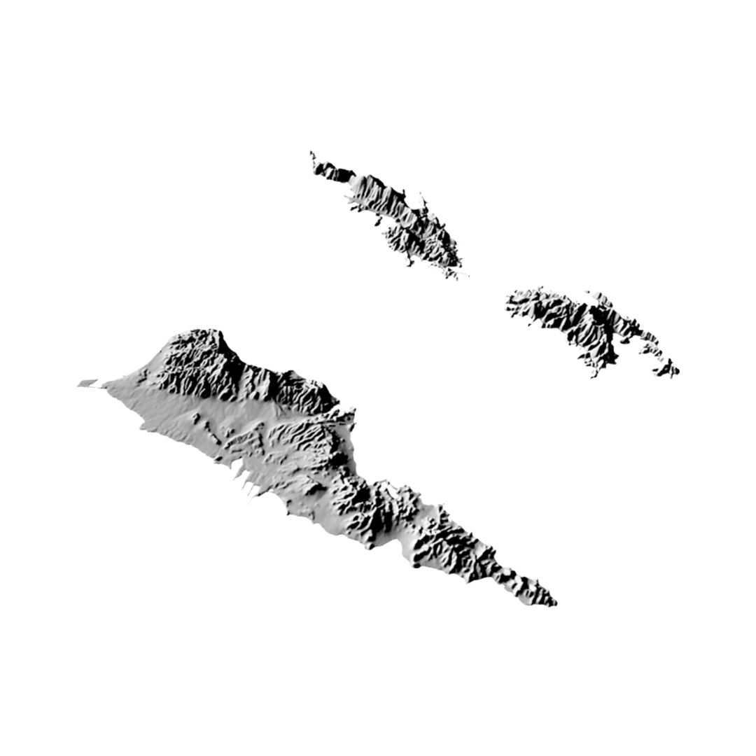 U.S. Virgin Islands Terrain Map design preview, countries & world