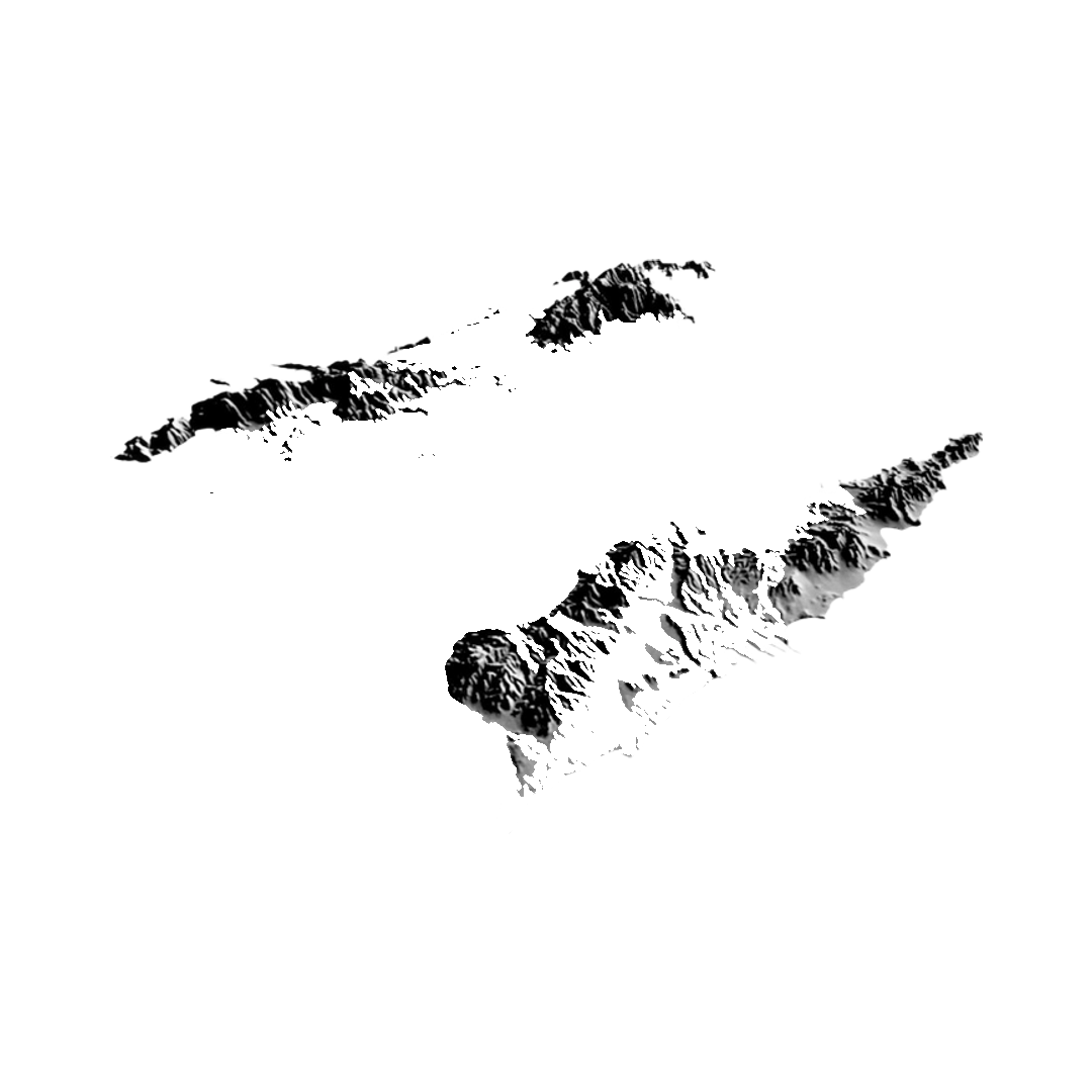 U.S. Virgin Islands Terrain Map detail view, ready for 3D printing and CNC routing