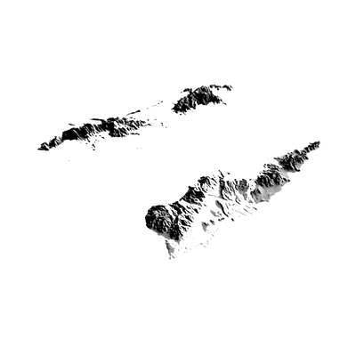 U.S. Virgin Islands Terrain Map detail view, ready for 3D printing and CNC routing