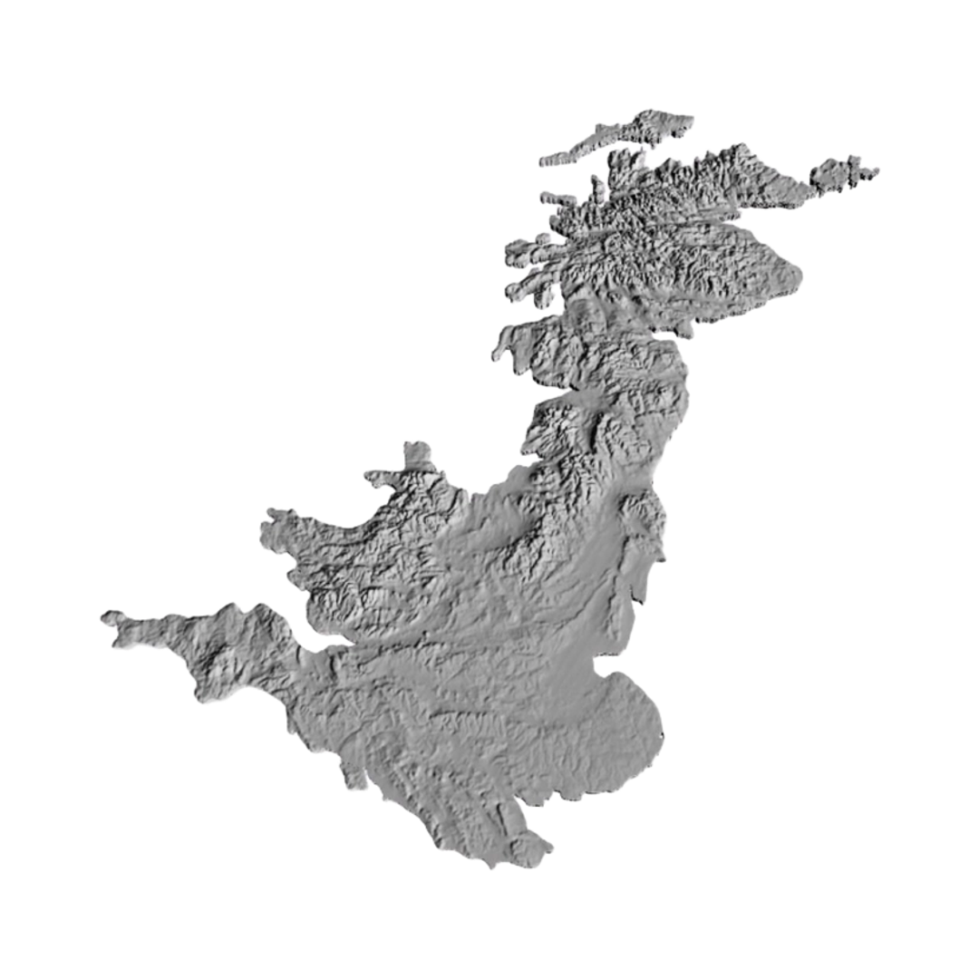 United Kingdom Terrain Map design preview, countries & world
