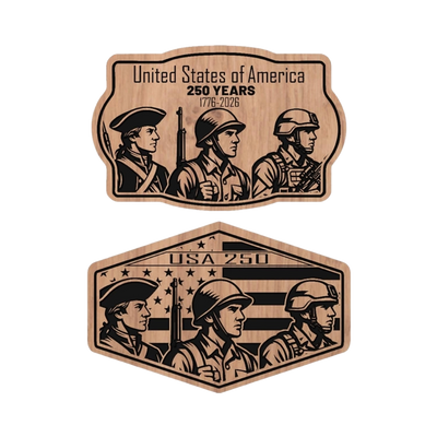 United States 250th Anniversary detail view, ready for laser cutting and CNC routing
