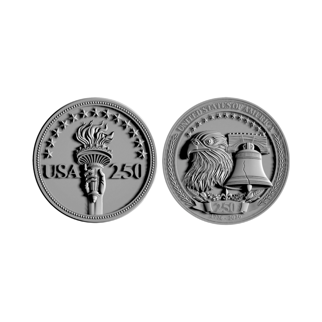 United States 250th Anniversary STL file for 3D printing and CNC routing, LightBurn and Vectric ready
