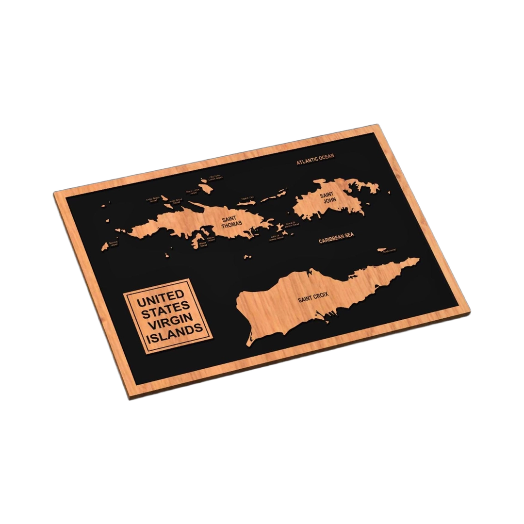 United States Virgin Islands Map SVG file for laser cutting and CNC routing, LightBurn and Vectric ready