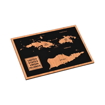 United States Virgin Islands Map SVG file for laser cutting and CNC routing, LightBurn and Vectric ready