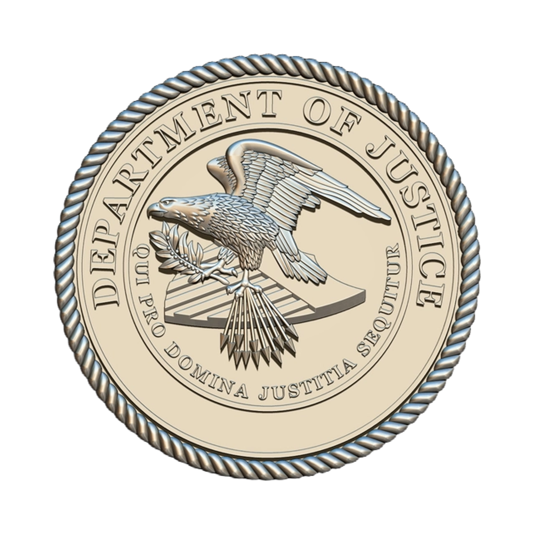 U.S. Department of Justice STL file for digital crafting, LightBurn and Vectric ready