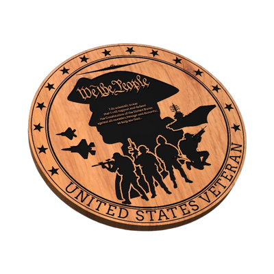 US Military Veteran SVG file for laser cutting and CNC routing, LightBurn and Vectric ready