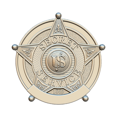U.S. Secret Service Badge Blank STL file for digital crafting, LightBurn and Vectric ready