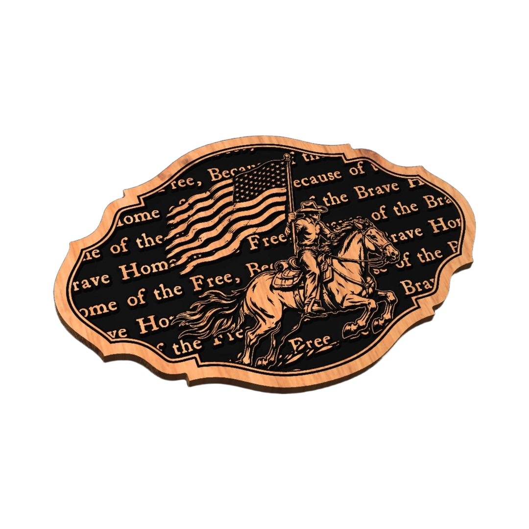 USA Cowboy Patriot SVG file for digital crafting, LightBurn and Vectric ready