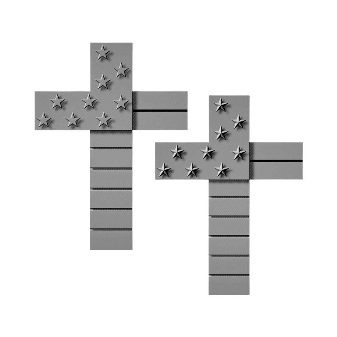USA Cross Flag STL file for 3D printing and CNC routing, LightBurn and Vectric ready