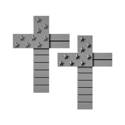USA Cross Flag STL file for 3D printing and CNC routing, LightBurn and Vectric ready