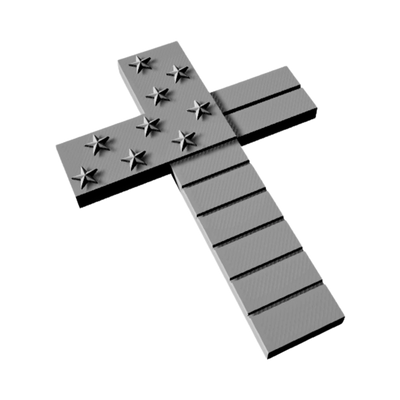 USA Cross Flag detail view, ready for 3D printing and CNC routing