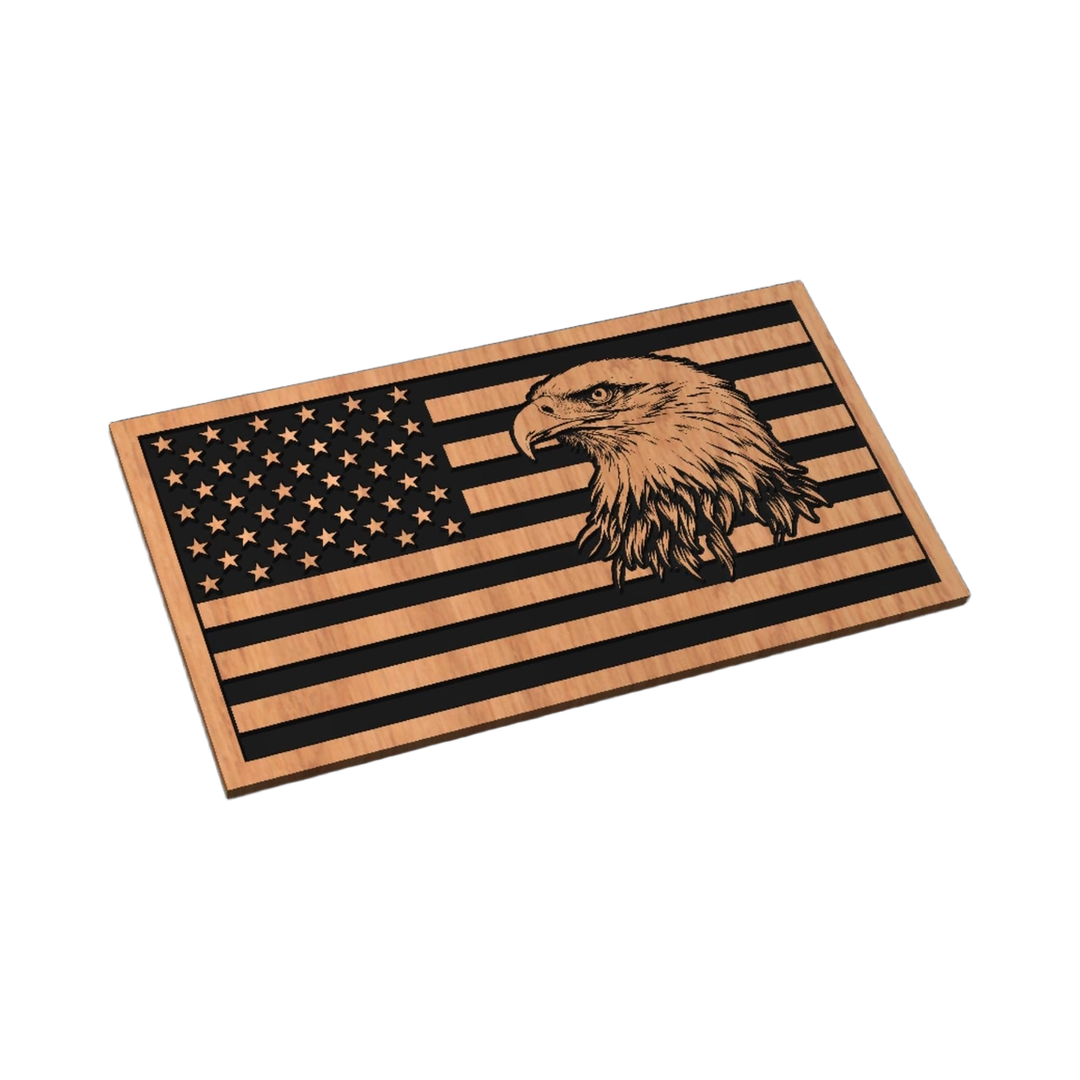 U.S. Eagle Flag SVG file for laser cutting and CNC routing, LightBurn and Vectric ready