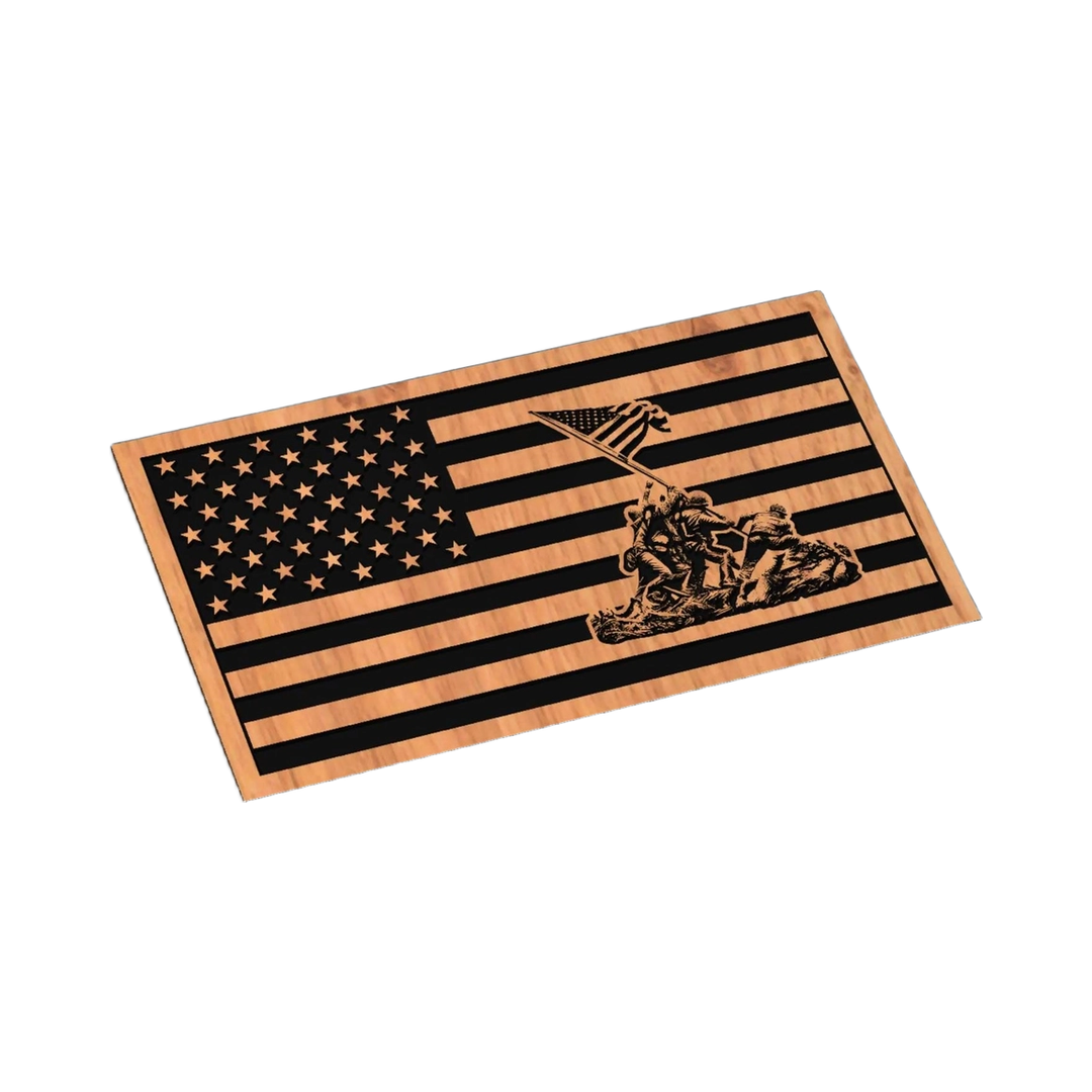 USMC Iwo Jima Flag Raising SVG file for laser cutting and CNC routing, LightBurn and Vectric ready