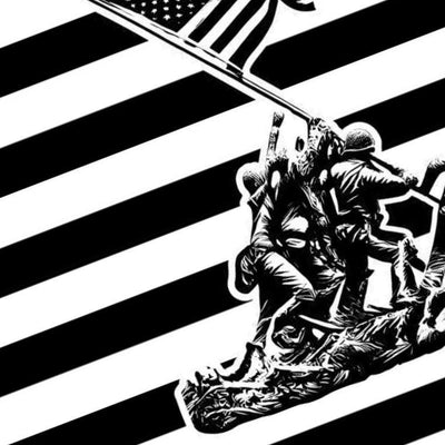 USMC Iwo Jima Flag Raising detail view, ready for laser cutting and CNC routing