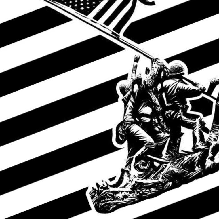 USMC Iwo Jima Flag Raising detail view, ready for laser cutting and CNC routing