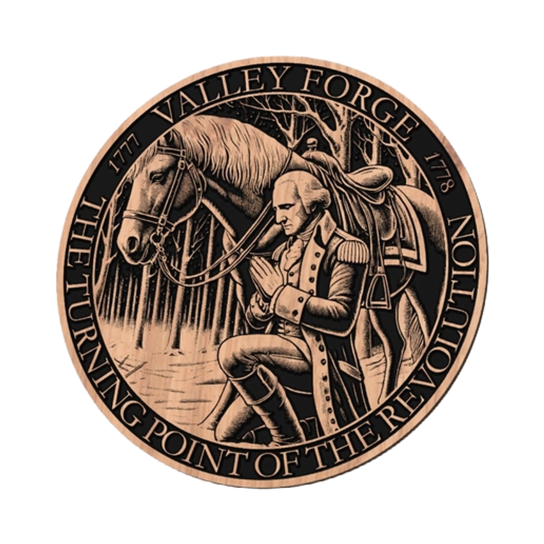 Valley Forge George Washington detail view, ready for laser cutting and CNC routing