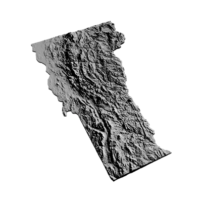 Vermont Terrain Map detail view, ready for 3D printing and CNC routing