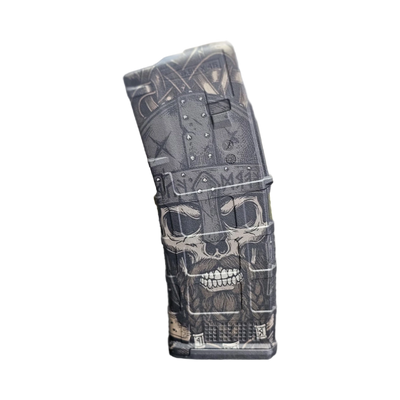 Viking Skull MAG  Fiber Laser Engraving File design preview, pmag designs