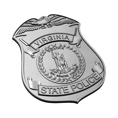 Virginia State Police Badge detail view, ready for 3D printing and CNC routing