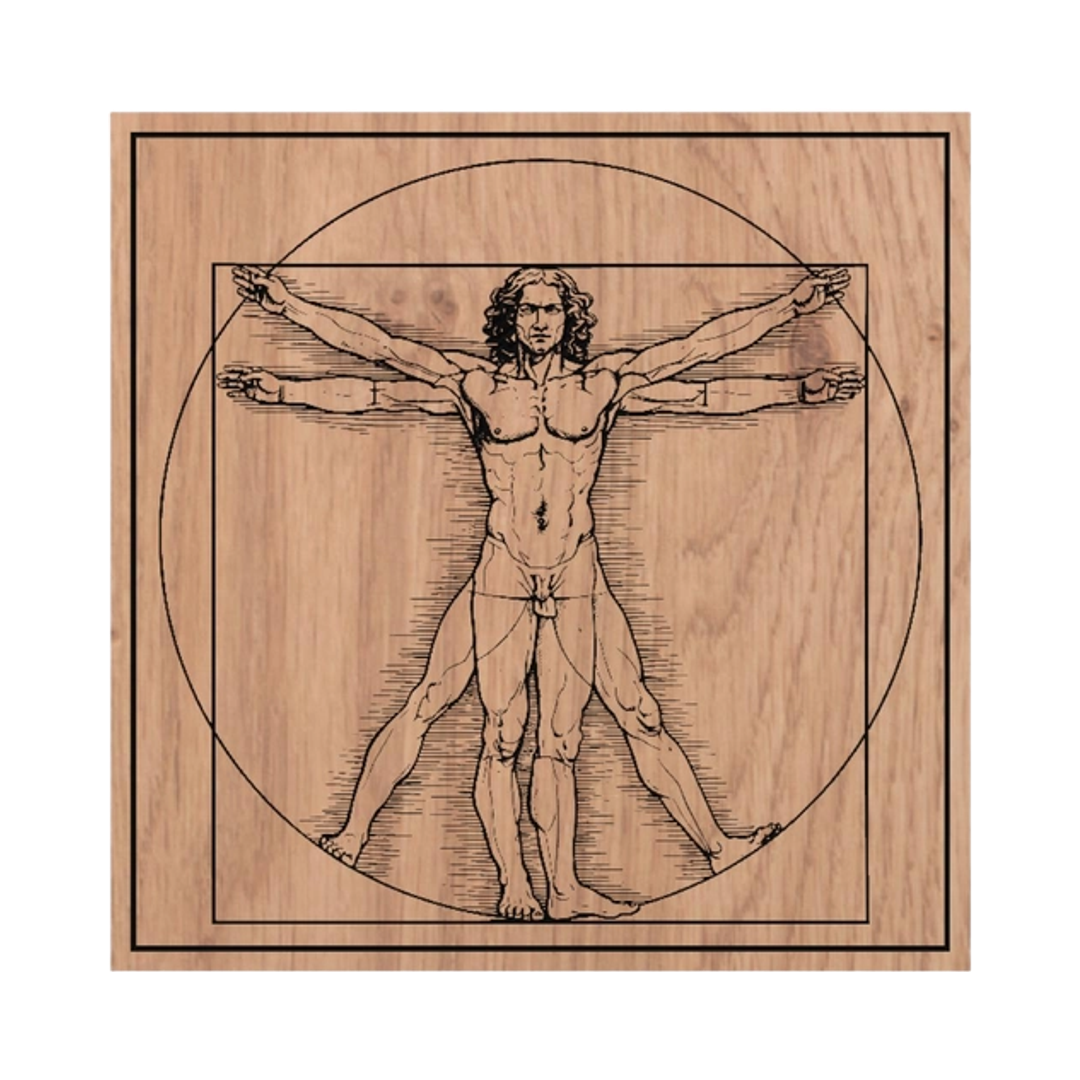 Vitruvian Man detail view, ready for laser cutting and CNC routing