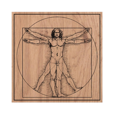 Vitruvian Man detail view, ready for laser cutting and CNC routing