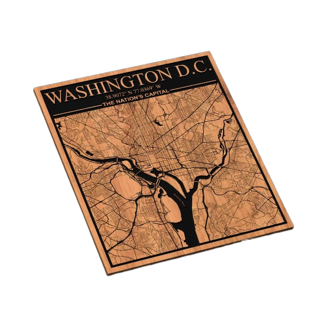 Washington D.C. City Map SVG file for laser cutting and CNC routing, LightBurn and Vectric ready