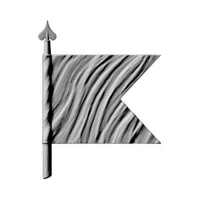 Wavy Military Guidon Flag STL file for 3D printing and CNC routing, LightBurn and Vectric ready