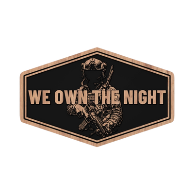 We Own The Night Special Forces detail view, ready for laser cutting and CNC routing
