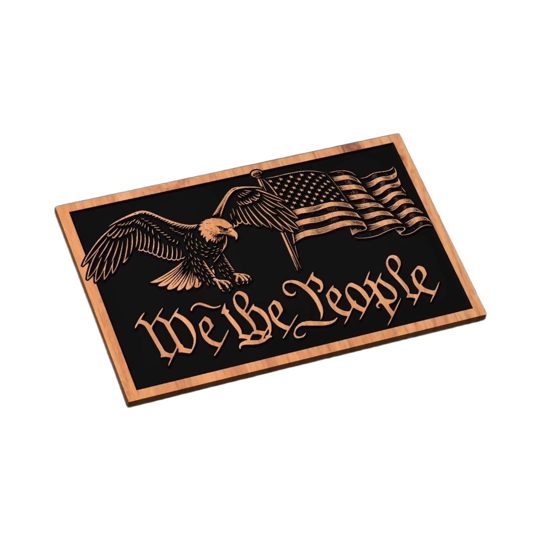 We The People Sign SVG file for laser cutting and CNC routing, LightBurn and Vectric ready