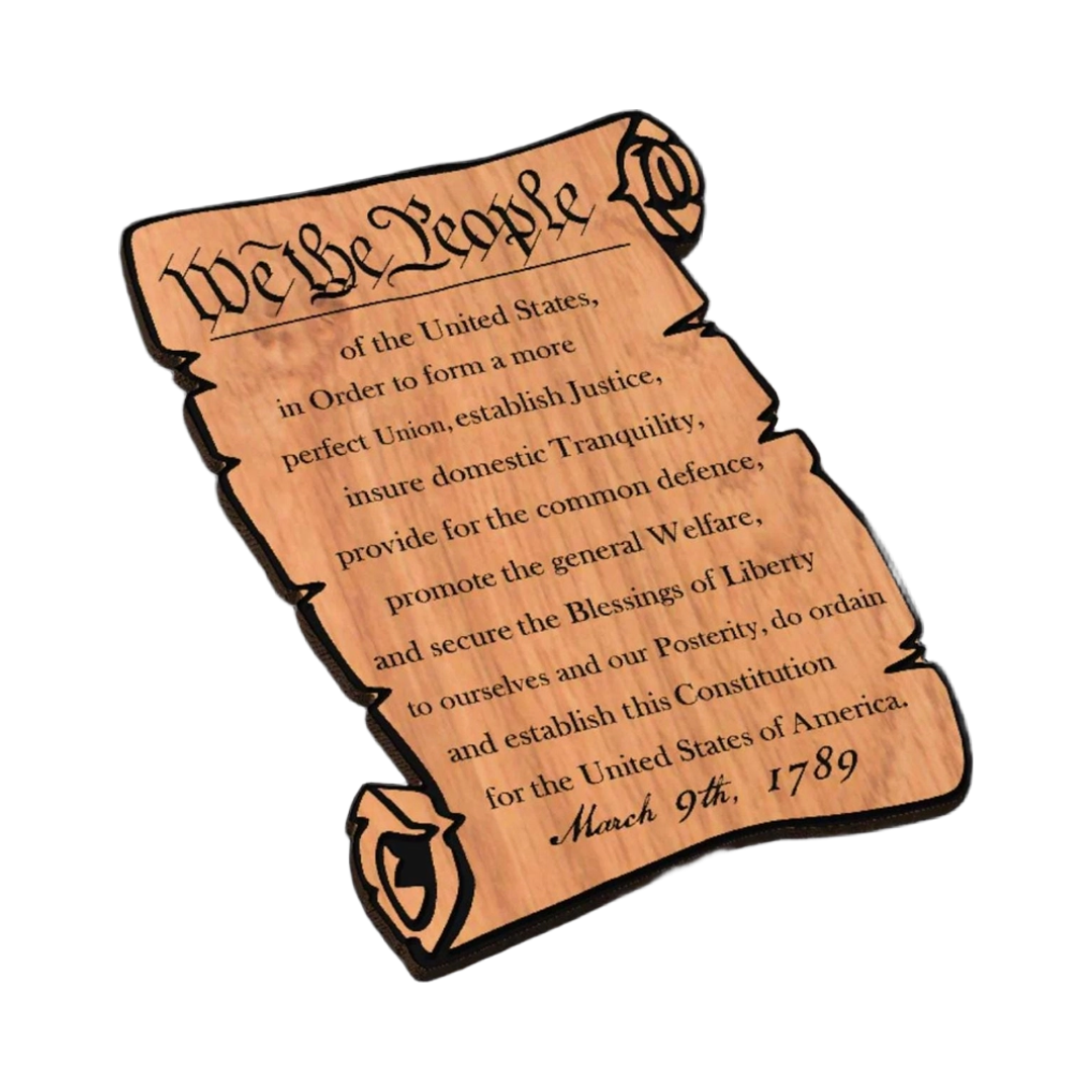 We The People Constitution SVG file for laser cutting and CNC routing, LightBurn and Vectric ready