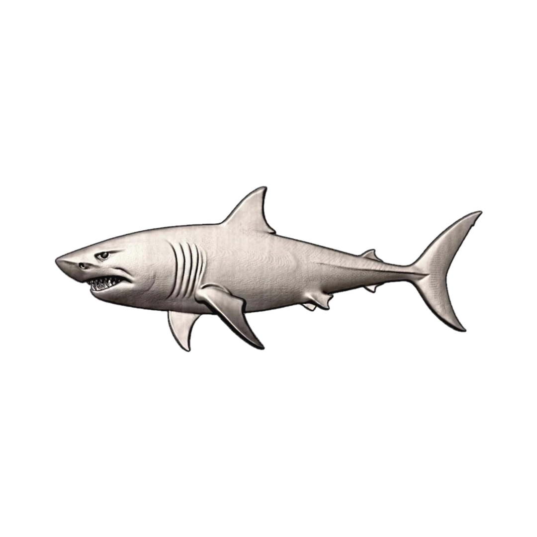 Great White Shark STL file for 3D printing and CNC routing, LightBurn and Vectric ready