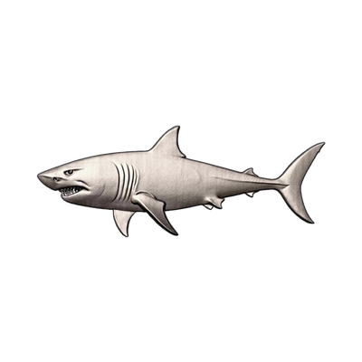 Great White Shark STL file for 3D printing and CNC routing, LightBurn and Vectric ready