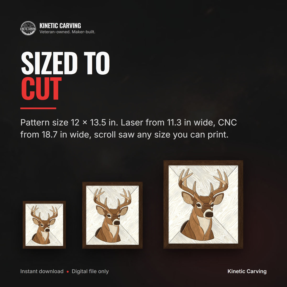 Whitetail Buck Intarsia Pattern mockup, intarsia patterns
