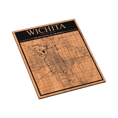 Wichita Kansas City Map SVG file for laser cutting and CNC routing, LightBurn and Vectric ready