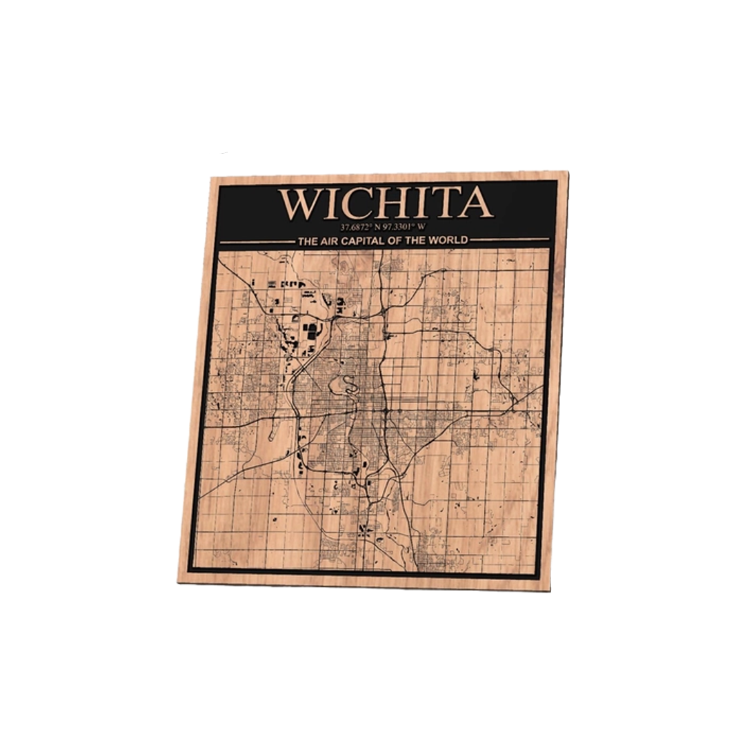 Wichita Kansas City Map design preview, us states