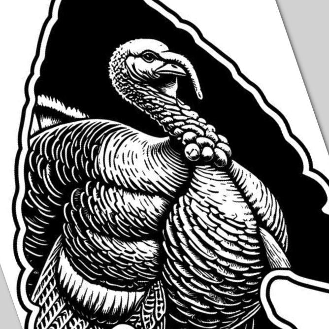Wild Turkey Hunting detail view, ready for laser cutting and CNC routing