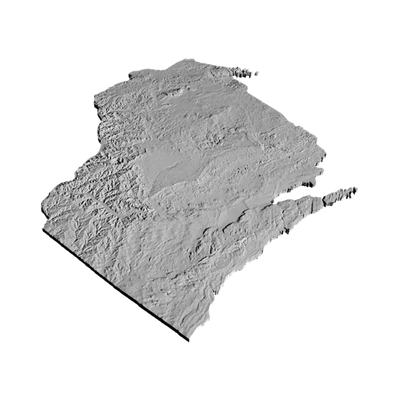 Wisconsin Terrain Map detail view, ready for 3D printing and CNC routing