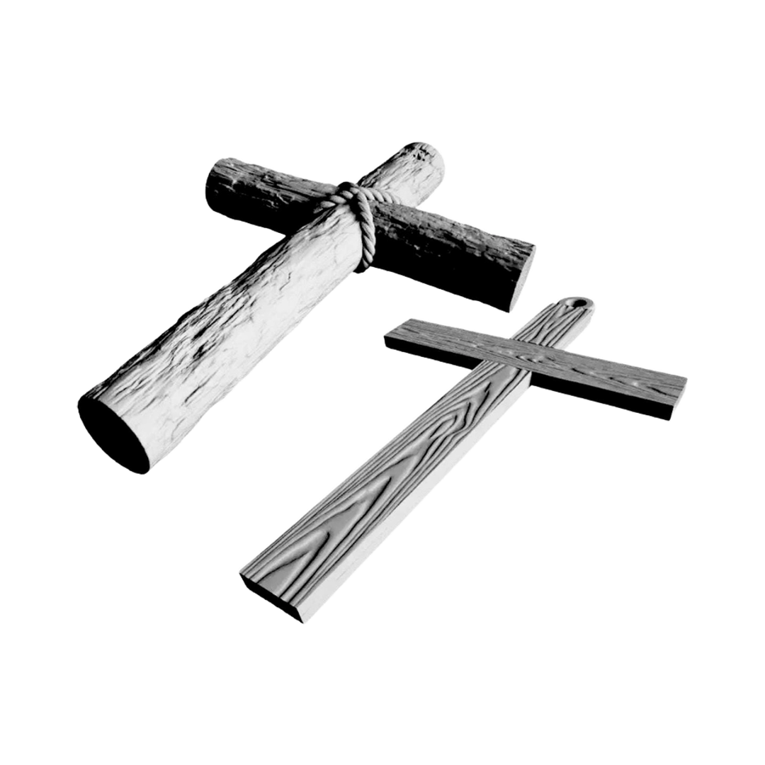 Wooden Crosses detail view, ready for 3D printing and CNC routing