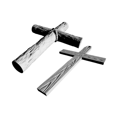Wooden Crosses detail view, ready for 3D printing and CNC routing