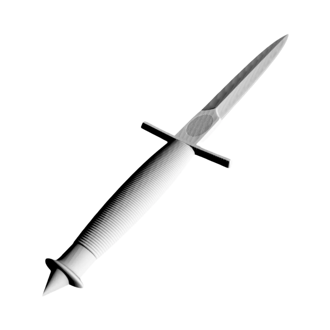 World War 2 Dagger detail view, ready for 3D printing and CNC routing