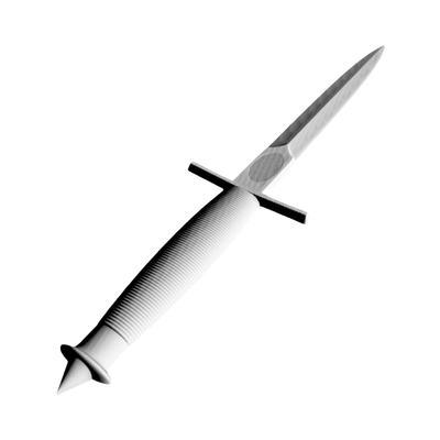 World War 2 Dagger detail view, ready for 3D printing and CNC routing