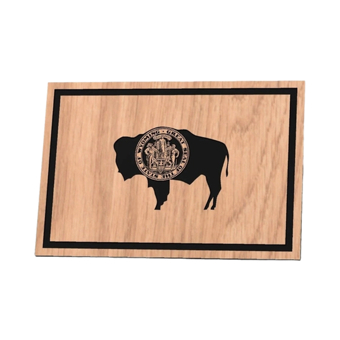 Wyoming State Flag detail view, ready for laser cutting and CNC routing