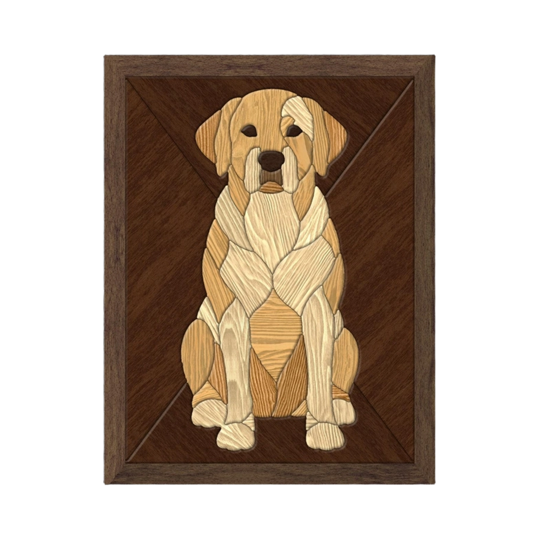 Yellow Labrador Intarsia Pattern SVG file for digital crafting, LightBurn and Vectric ready