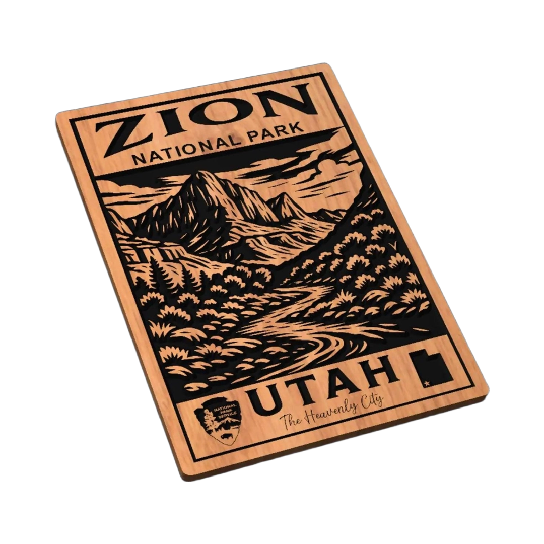 Zion National Park SVG file for laser cutting and CNC routing, LightBurn and Vectric ready
