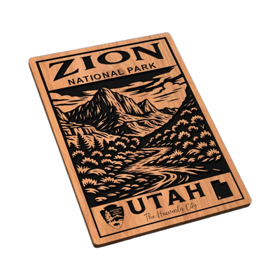 Zion National Park SVG file for laser cutting and CNC routing, LightBurn and Vectric ready