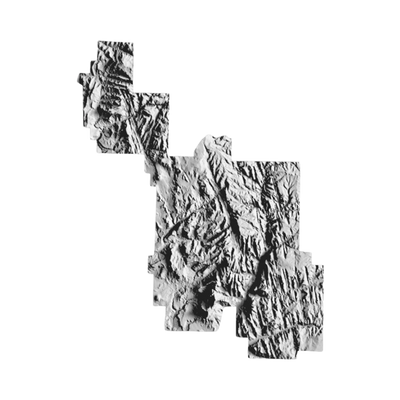 Zion National Park Terrain Map STL file for 3D printing and CNC routing, LightBurn and Vectric ready