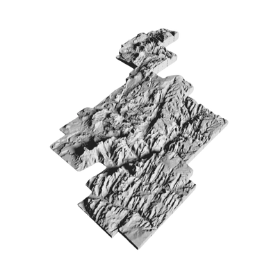 Zion National Park Terrain Map detail view, ready for 3D printing and CNC routing