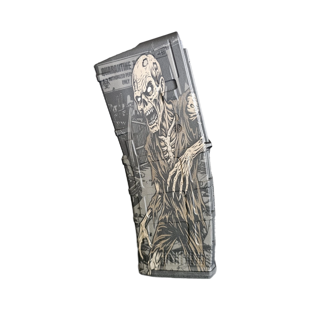 Zombie Outbreak Quarantine Zone MAG Fiber Laser Engraving Design SVG file included with instant download